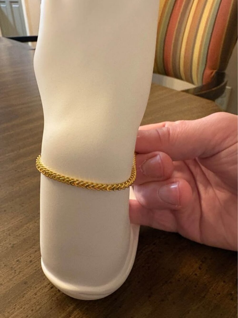 Gold-Over 925 Sterling Silver Franco Link Bracelet 6.5-7 inches 2.4mm, 3.1 grams